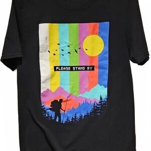 Threadless Mens Life in Technicolor Graphic Print T-Shirt Size M Please stand by